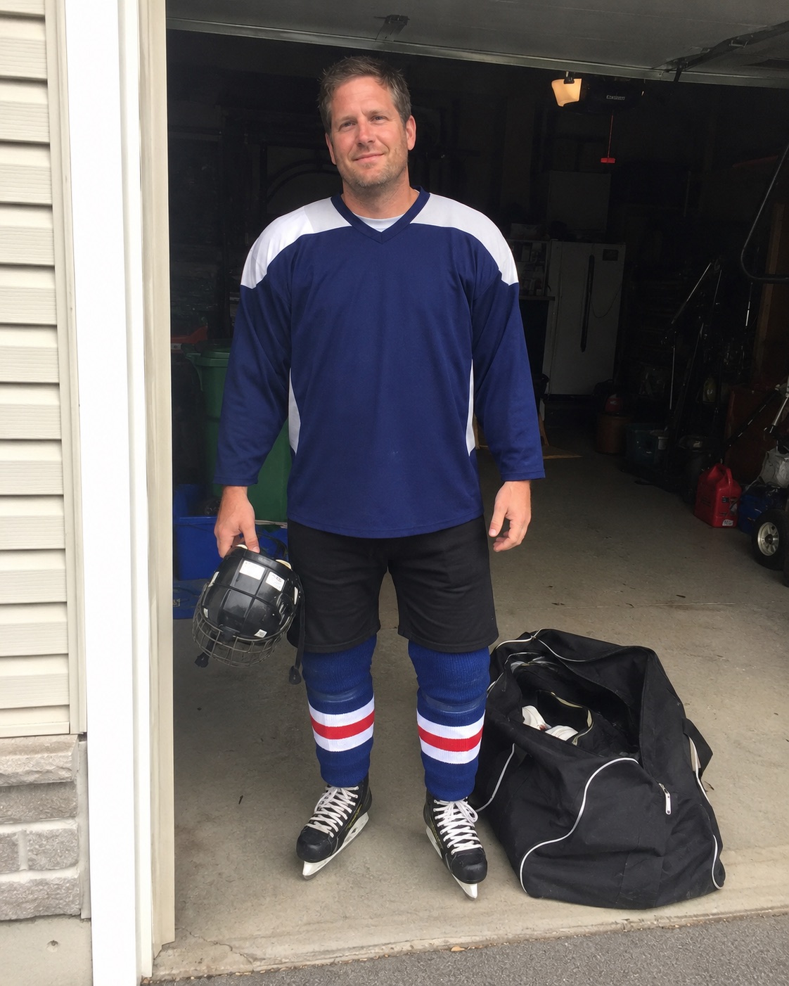An ordinary phone photo of a hockey subject before editing